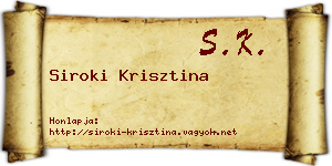 Siroki Krisztina névjegykártya