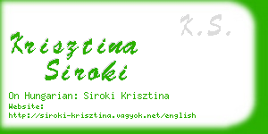 krisztina siroki business card